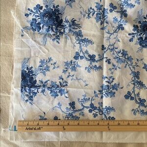 Fabric | Floral Blue and White Fabric, Spoonflower Cotton Print, Not Square